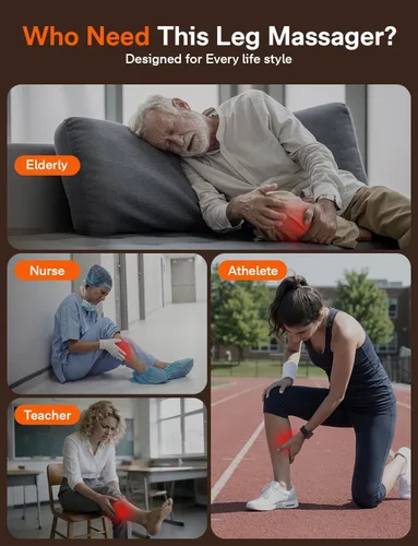 Vista 6 de ALLJOY Masajeador de piernas para circulación y alivio del dolor FSA, regalos para hombres, mujeres, papá, mamá, masajeador de piernas con calor