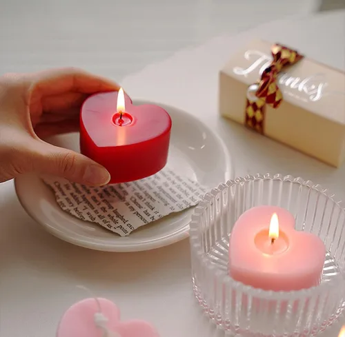 Vista 7 de Vela aromática con aroma a corazón, cera de soja, vela romántica decorativa para el día de San Valentín, boda, regalo de cumpleaños, ideal