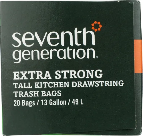 Vista 6 de Seventh Generation Bolsas de basura con cordón para cocina, 13 galones, 20 bolsas