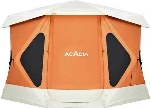 Vista 11 de ACACIA - Tienda de campaña para acampar, tienda desplegable con 8 ventanas y estera, tienda central impermeable y resistente al viento, fácil