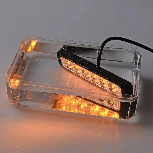Vista 8 de Corp Set ámbar de advertencia de emergencia peligro de seguridad, 1 unidad de 30 pulgadas 56 LED estroboscópica barra de luz superior y 6 piezas 12