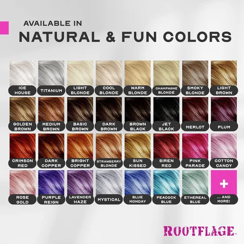 Vista 7 de Rootflage Tinte temporal para el cabello de color rosa, champú en polvo de color rosa, funciona en cabello oscuro (01 Pink Parade) 0.31 onzas
