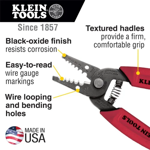 Vista 3 de Pelacables/cortador Klein Tools 11045, amarillo 10 – 18 AWG Solid Wire