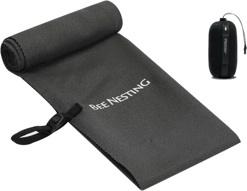 Vista 18 de Bee Nesting Toalla ultraligera de secado rápido – Paquete de 2 toallas de microfibra medianas y pequeñas con bolsillo compacto plegable para viajes