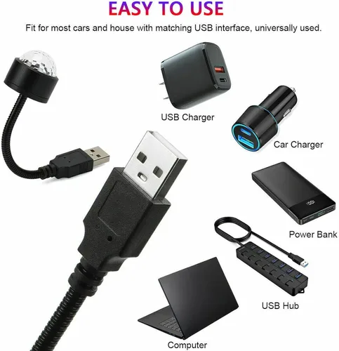 Vista 6 de TITA-DONG Mini lámpara de proyección LED de estrella, 9 modos funcionales, proyector USB, luz ajustable romántica de luz de estrella para coche