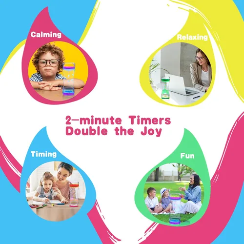 Vista 6 de Paquete de 2 burbujas de movimiento líquido, juguetes sensoriales para la escuela, el hogar, la oficina, reloj de arena líquido colorido para calmar