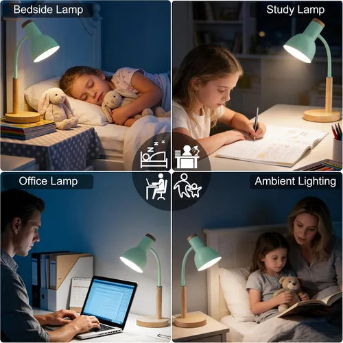Vista 6 de WLHONG Lámpara de escritorio LED, lámparas de mesa modernas, 3 modos de color, luz de lectura que cuida los ojos, luz de escritorio con cuello