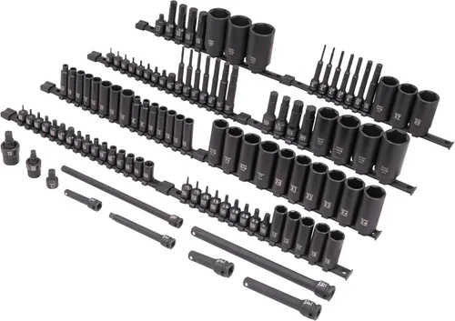 Vista 7 de Sunex 2569, juego de llaves de impacto Master Drive de 1/2 pulgada, 43 piezas, métrico, 9 - 30 mm, estándar/profundo, acero de aleación CR-MO