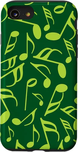 Vista 17 de Funda para iPhone 11 Pro Max con notas musicales verdes