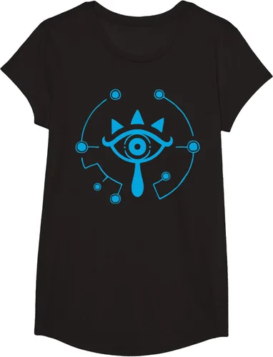 Vista 3 de Zelda Breath of The Wild Sheikah Eye Logo Camiseta Negro