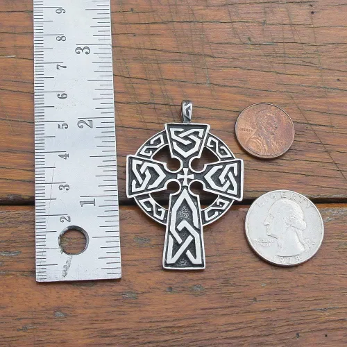 Vista 5 de OhDeal4U - Collar con colgante de cruz de triquetra celta de peltre