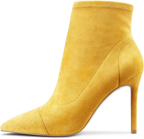 Vista 2 de Castamere Botines de tacón alto para mujer, sin cordones, con punta puntiaguda, botas de tacón de aguja básicas, botas clásicas de 3.9 in