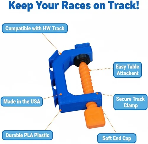 Vista 2 de Abrazadera de riel de coche compatible con Hot Wheels Track
