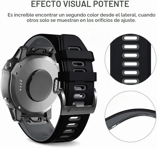 Vista 5 de ANCOOL - Correa suave de repuesto para reloj compatible con relojes inteligentes Fenix 6X Pro/Fenix 5X/Fenix 5X Plus/Fenix 3