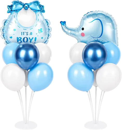 Vista 34 de Kit de soporte para globos de fiesta de fútbol 2 juegos con 2 globos de rugby de aluminio tipo bola, centro de mesa temático de fútbol para mesas