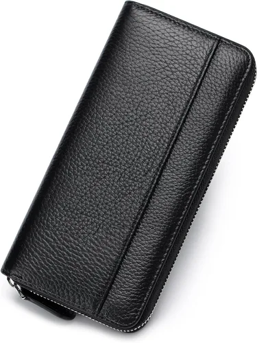 Vista 20 de RFID Blocking Womens Zipper Wallet Leather Large Capacity Billfold Clutch Zip Around Wallets for Women