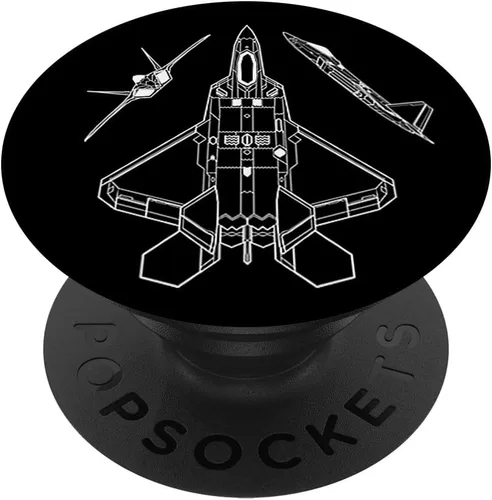 Vista 6 de F22 Eagle Fighter Airplane Jet Plane Aircraft Sl Military PopSockets MagSafe PopGrip para iPhone