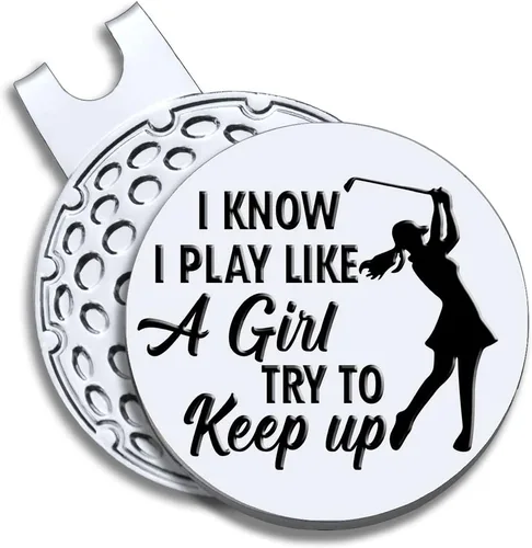 Vista 12 de Strong Woman Golfer Ball Marker with Magnetic Hat Clip, Funny Golf Accessories Gifts for Proud Women, Novelty Birthday Gifts for Women Golfer Fan