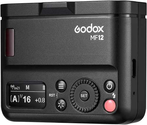 Vista 3 de Godox MF12 MF12-K2 Macro Flash Off-Camera TTL Flash Speedlite 12W, Control Inalámbrico 2.4G, Modo TTL/M, Batería de Litio Integrada 3.7V/6.29W