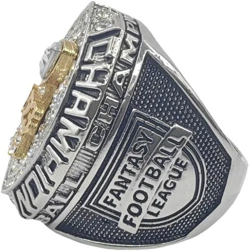 Vista 4 de Customize 2023 Fantasy Football Championship Rings Trophy Prize with Necklace
