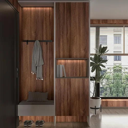 Vista 4 de Papel de Contacto con Veta de Madera de Nogal para Encimeras y Gabinetes, Papel Tapiz de Madera Engrosado Despegar y Pegar, Impermeable, Removible