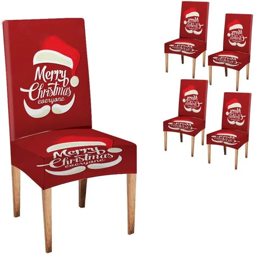 Vista 225 de CAPSCEOLL Christmas Dining Chair Covers,Snowflakes Festive Winter Pattern Stretch Chair Covers for Dining Room Set of 2 Washable Spandex Parson