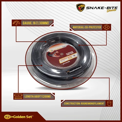 Vista 2 de Cuerda de tenis de poliéster suave Snake Bite