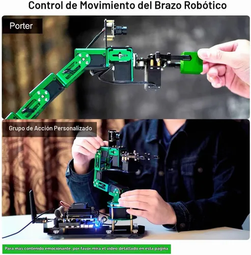 Vista 4 de Yahboom Brazo robótico 6DOF para Jetson Nano 4GB ROS2, cámara de visión AI 3D, colaboración de escritorio, programación Python desarrollada