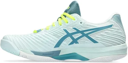 Vista 3 de ASICS Zapatillas de tenis Solution Speed FlyteFoam 2 para mujer 3-Calmante Mar Gris Azul