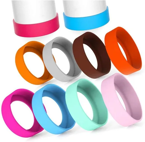 Vista 21 de 4 posavasos de silicona antideslizantes ecológicos para vaso de 20 oz, 30 oz (4 colores (BK+BN+GN+BU) 2.756 in)