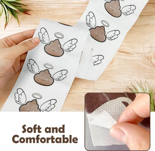 Vista 7 de Poop - Decoraciones de feliz cumpleaños para mujeres, hombres, ella, él, 3 capas, 150 hojas, rollo de papel higiénico novedoso, papel higiénico