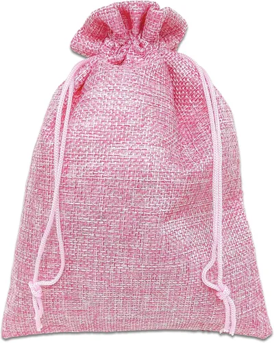 Vista 9 de TheDisplayGuys - Paquete de 12 bolsas de regalo de arpillera natural de 4 x 6 pulgadas con cordón (marrón natural, pequeña) para recuerdos