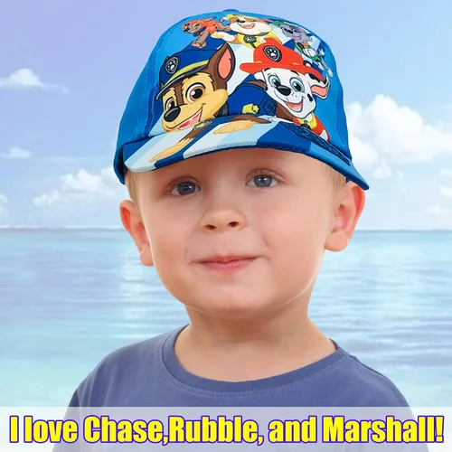 Vista 3 de Nickelodeon Chase Marshal and Rubble Blue - Gorra de béisbol para niños, de 2 a 4 años, ajustable, Azul