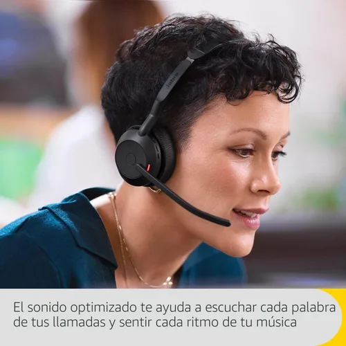 Vista 5 de Jabra Evolve2 55 Auriculares inalámbricos estéreo con ANC, color negro