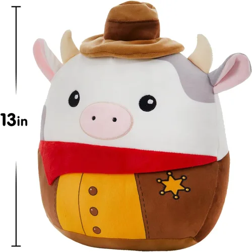 Vista 3 de Peluche de vaquero de vaca original, almohada suave para niños y niñas, 13 pulgadas