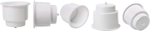 Vista 10 de Amarine Made Soporte empotrado para latas y bebidas de plástico con drenaje para barco, coche y marina, 3 piezas, color blanco
