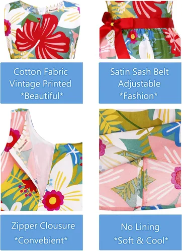 Vista 182 de Vestido de verano para niña, de algodón, con diseño floral