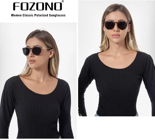 Vista 2 de Gafas de sol polarizadas redondas retro para mujer, gafas de sol vintage de moda con protección UV