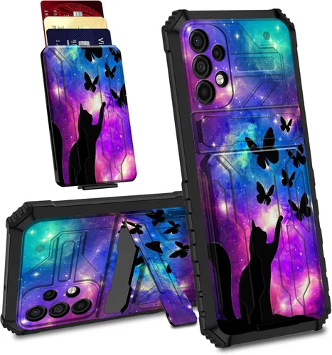 Vista 31 de BVDIKMI Funda para Samsung Galaxy A32 5G con ranura desmontable para tarjetero, soporte híbrido, de doble capa, resistente, a prueba de golpes