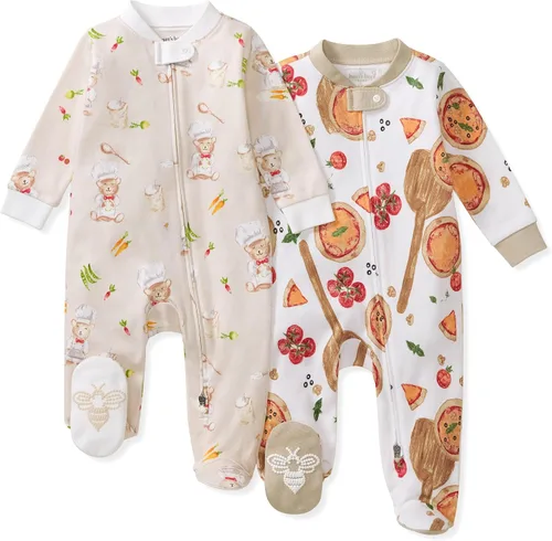 Vista 26 de Burt's Bees Baby Pijama con pies de algodón orgánico para niños Basketball Court