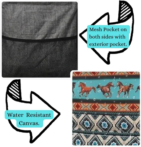 Vista 83 de NGIL Bolsa de comestibles reutilizable extra grande plegable de gran tamaño para comestibles, almacenamiento, picnic, playa, Estampado