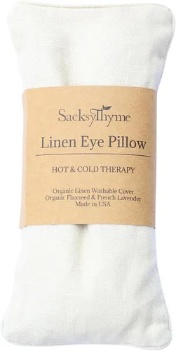 Vista 11 de Almohadilla para ojos de lino orgánico Sacksy Thyme - Lavanda y semillas de lino para relajación, yoga, alivio del estrés - Almohadilla térmica