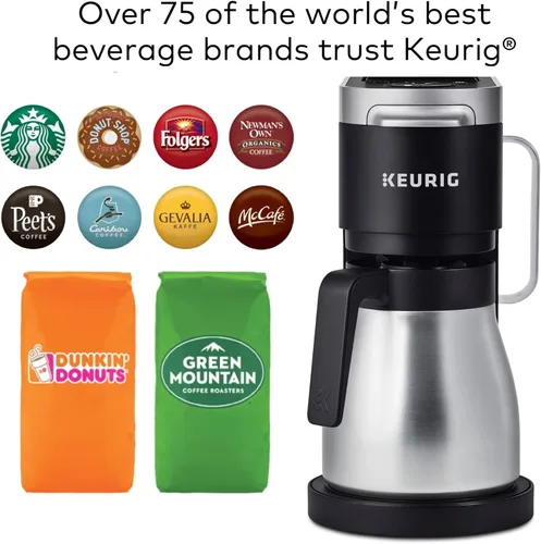 Vista 11 de Keurig K-Duo Plus - Cafetera de una sola porción y jarra, depósito extraíble multiposición de 60 onzas, jarra de preparación automática programable