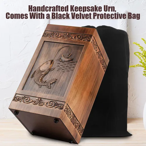 Vista 4 de Urna de madera para cenizas hombre adulto mujer, urnas de cremación para cenizas humanas hombres adultos mujeres, urnas decorativas de entierro