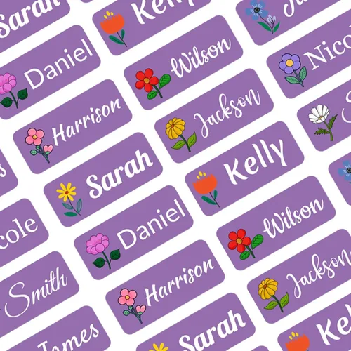 Vista 16 de 100 etiquetas adhesivas de nombre personalizadas para niños, suministros escolares, etiquetas de nombre para botellas de agua de guardería