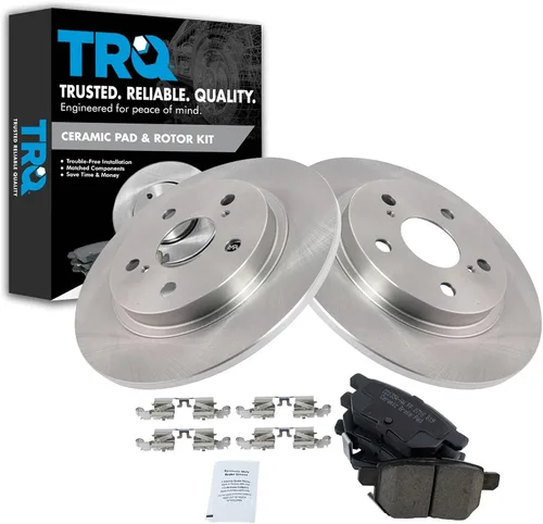 Vista 16 de TRQ Juego de pastillas de freno y rotor de cerámica trasera compatible con Honda Accord V6 1998-02 3.0L con frenos de disco traseros 02-06 Acura RSX
