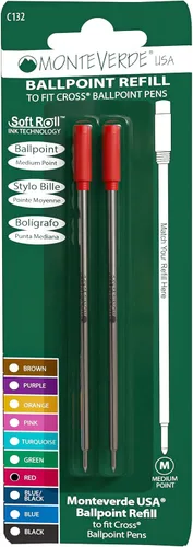 Vista 13 de Monteverde Recambios de bolígrafo suave USA para adaptarse a bolígrafos cruzados, punta media, tinta negra, paquete de 6 – Solución de escritura