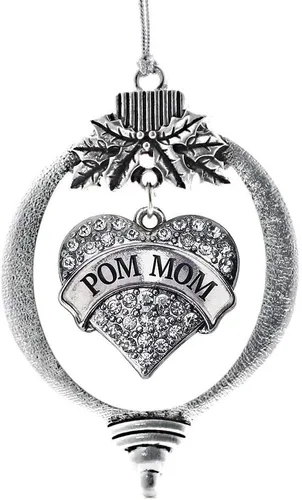 Vista 75 de Inspired Silver Adornos festivos de dije de corazón pave de plata con circonitas cúbicas