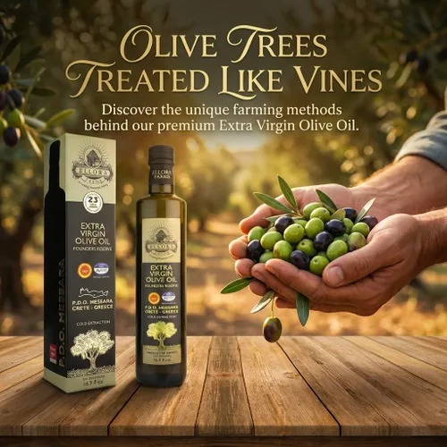 Vista 6 de Ellora Farms, Aceite de Oliva Virgen Extra Griego, Single Estate DOP Messara, Grecia, sin OMG, prensado en frío, Polifenol, Botella de vidrio, 17 FL
