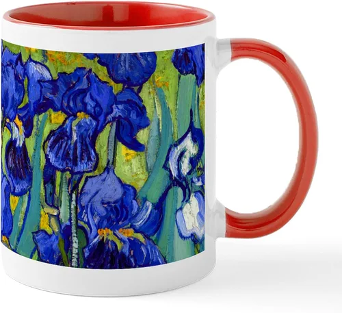 Vista 33 de CafePress Irises By Vincent Van Gogh Taza de café de cerámica de 11 oz (11.0 fl oz)